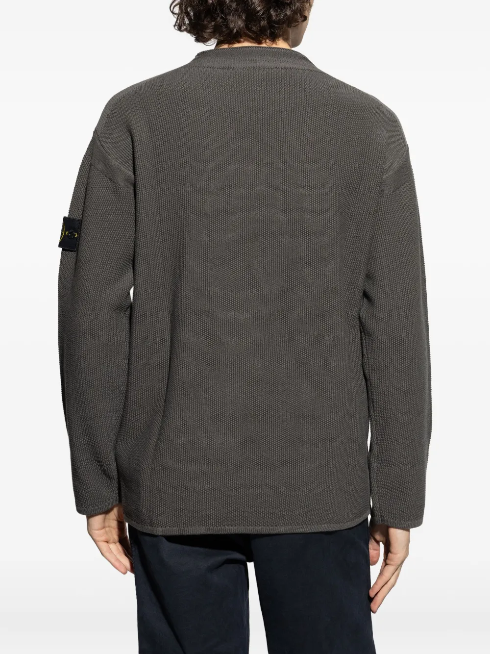 Stone Island Compass-badge knitted sweater Grijs