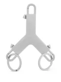 Rick Owens brushed keyring - Silver