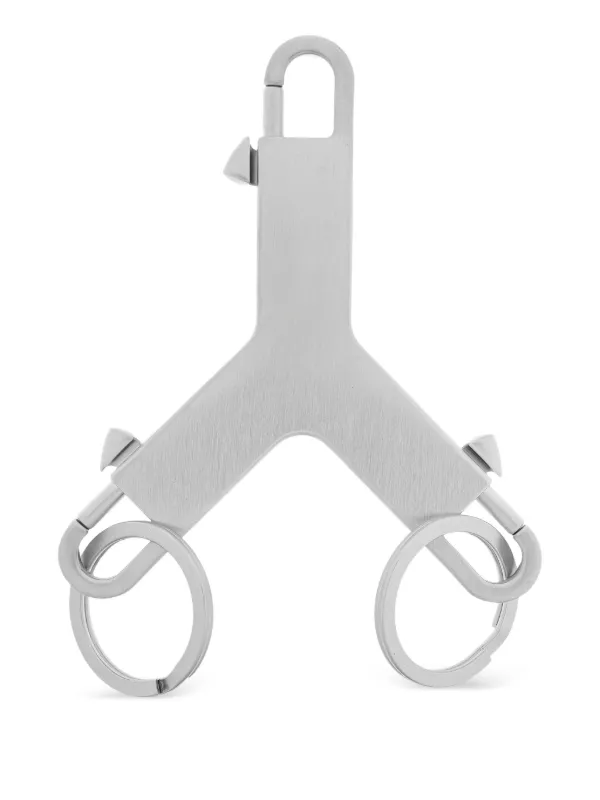 Rick Owens シルバーキーリング Rick Owens Brushed Keyring | Silver | FARFETCH