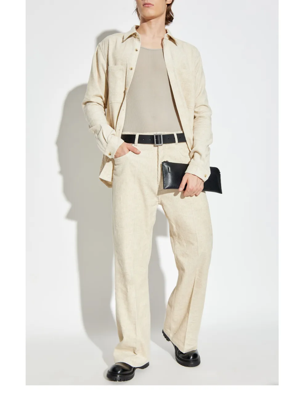 Rick Owens Geribbelde tanktop Beige