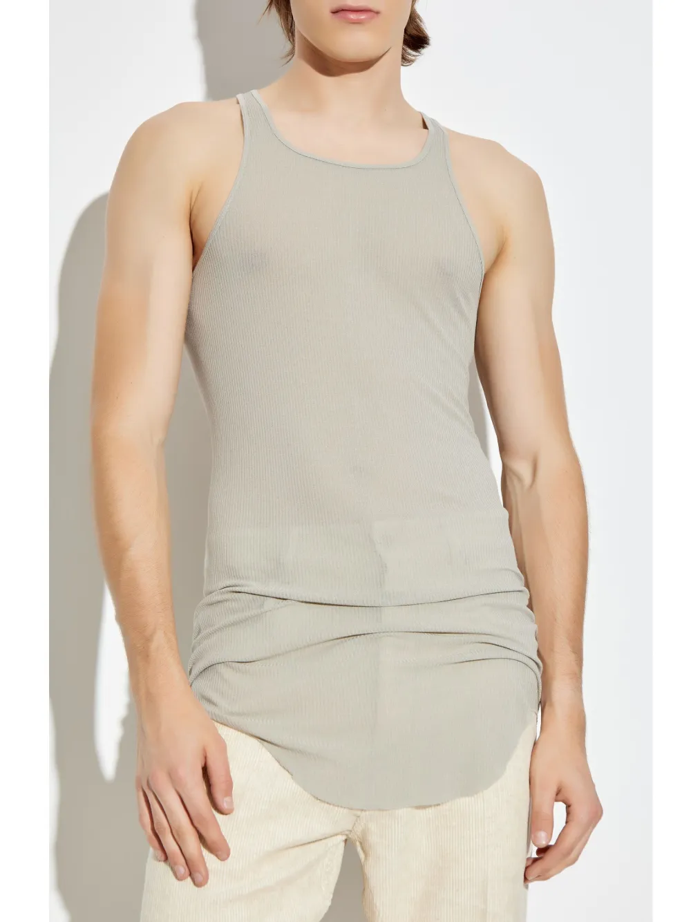 Rick Owens Geribbelde tanktop Beige