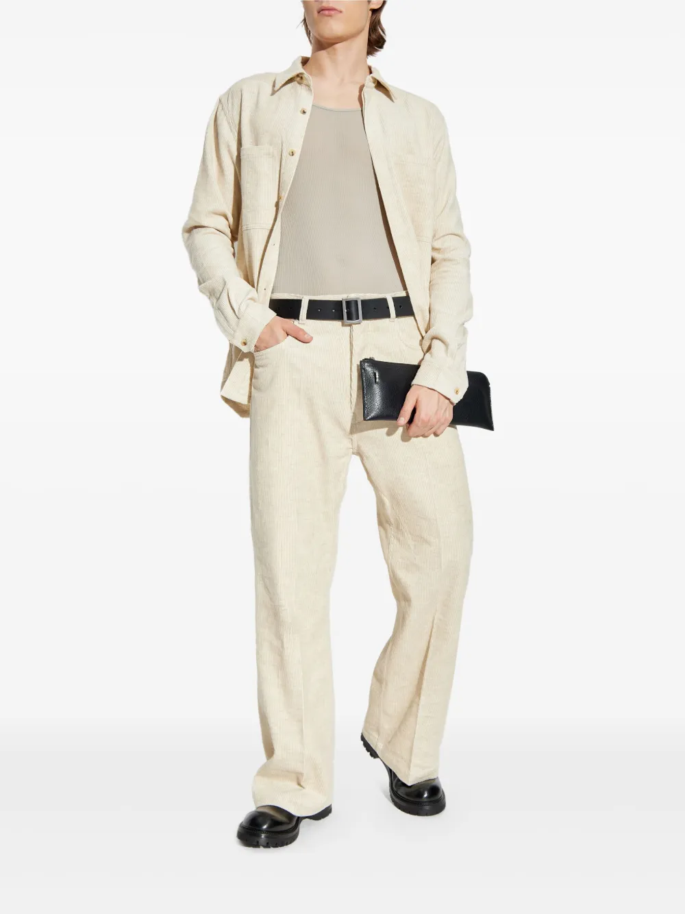 Rick Owens Geribbelde tanktop - Beige