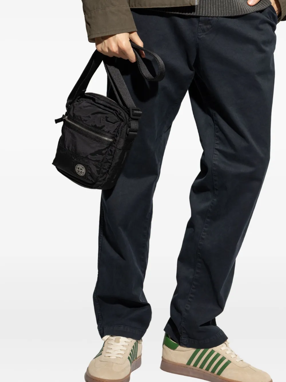 Stone Island zip-fastening messenger bag Zwart