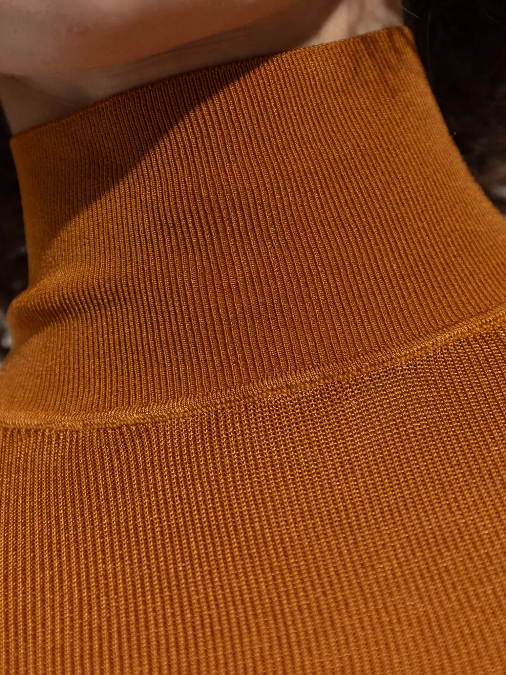Self-Portrait ribbed high-neck top Oranje