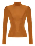 Self-Portrait ribbed high-neck top - Orange