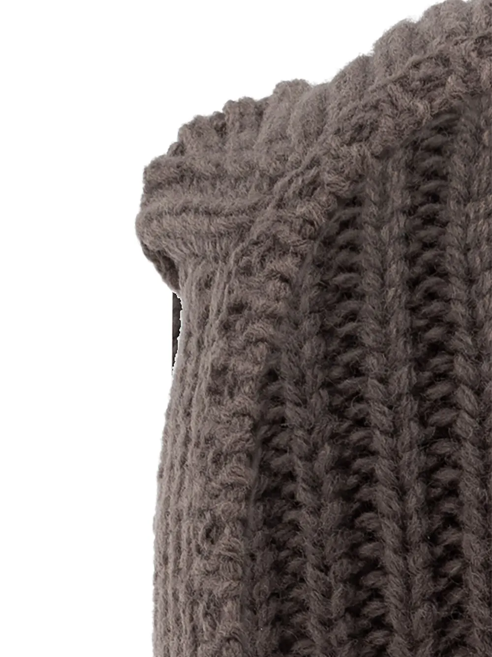 Rick Owens Geribbelde wollen bivakmuts Beige