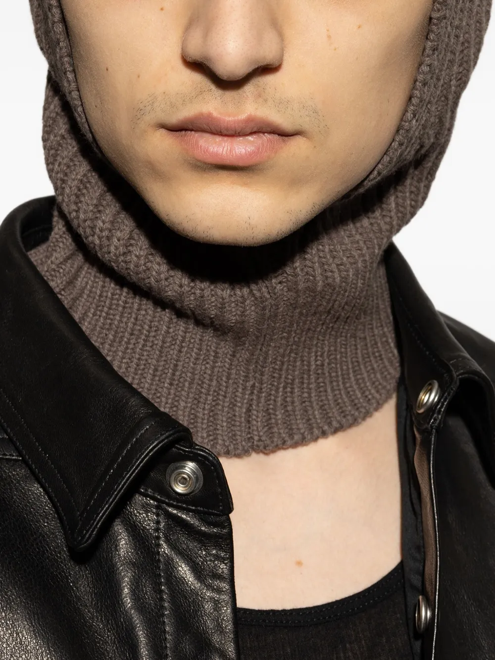 Rick Owens Geribbelde wollen bivakmuts Beige