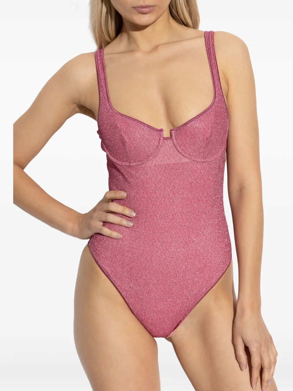 Oséree glitter underwired swimsuit Roze