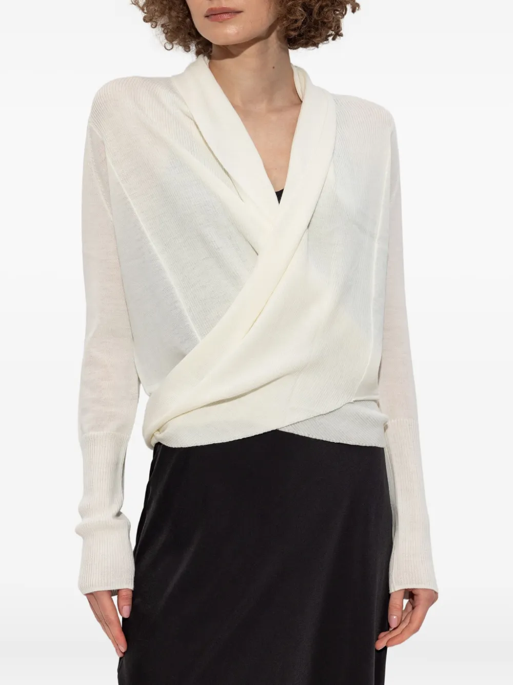 AllSaints Wollen wikkelvest Beige