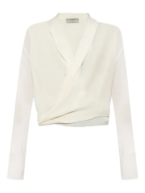 AllSaints wrap-front wool cardigan