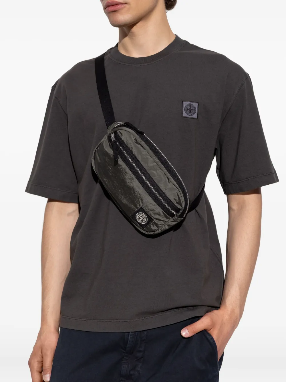 Stone Island Heuptas met ritssluiting en logopatch Groen