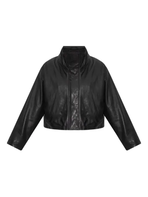 AllSaints high-neck zip-front leather jacket