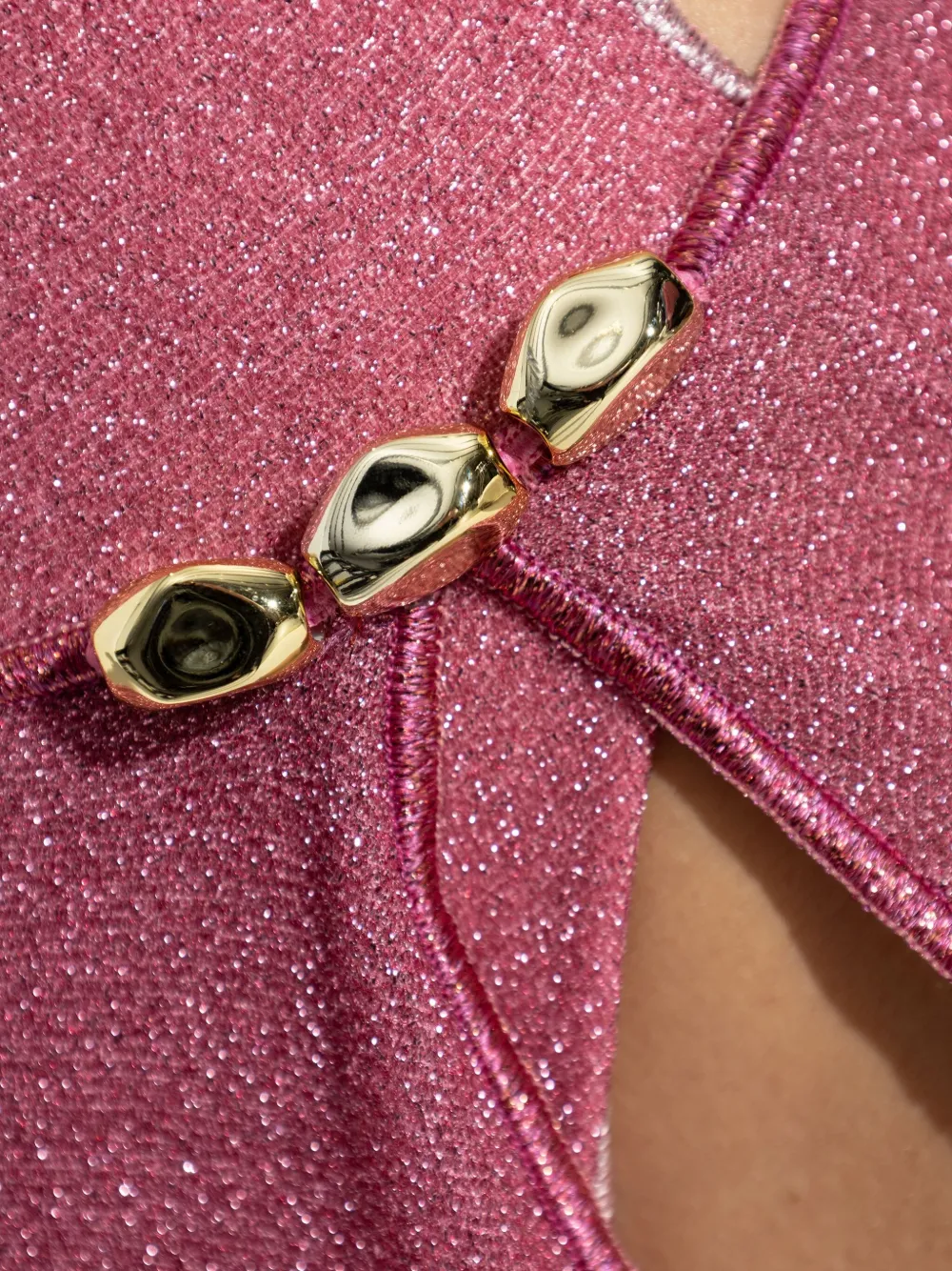 Oséree glitter-embellished wrap skirt Roze