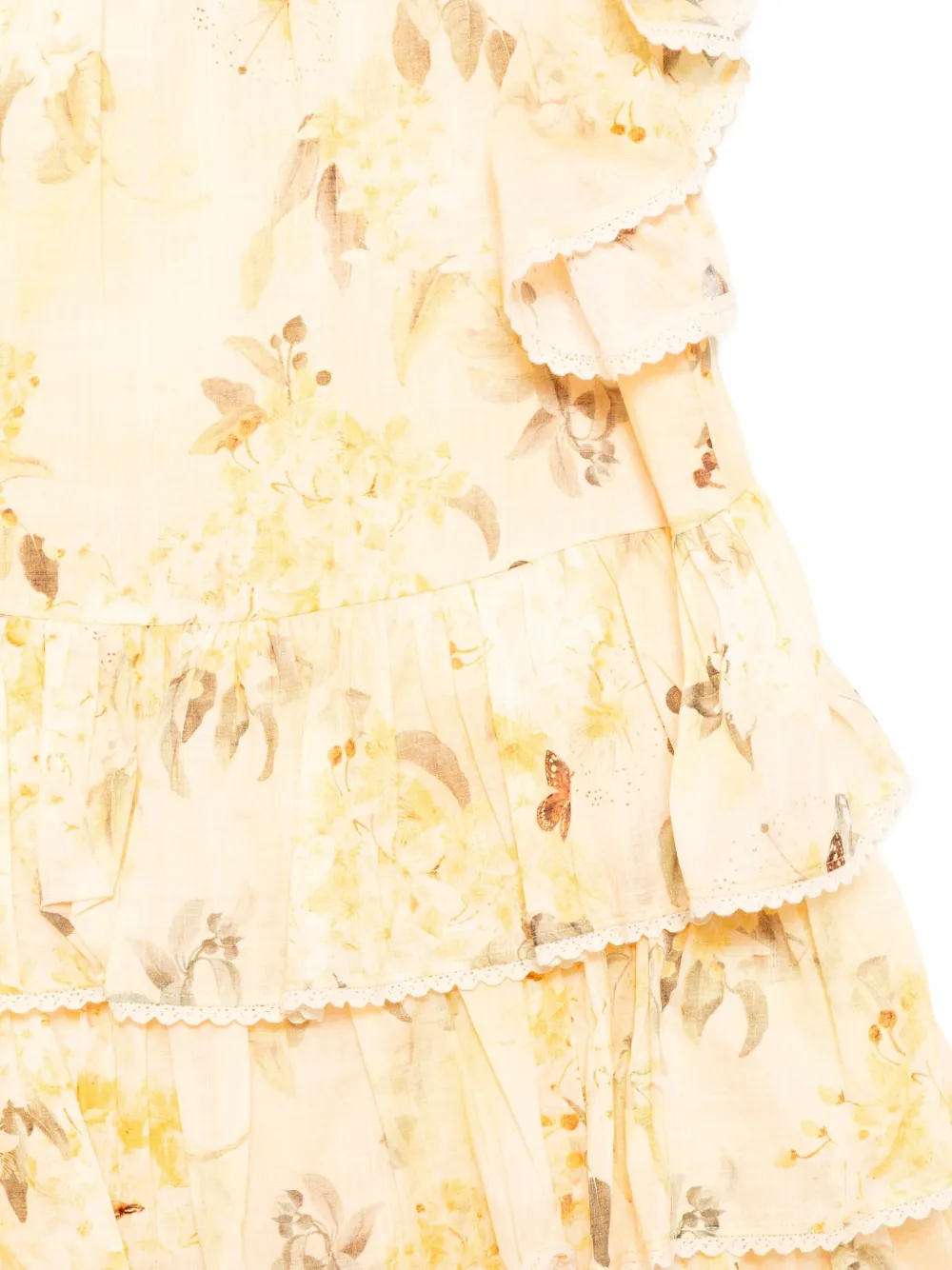 Zimmermann Cotton Cascadian Swing Dress In Yellow
