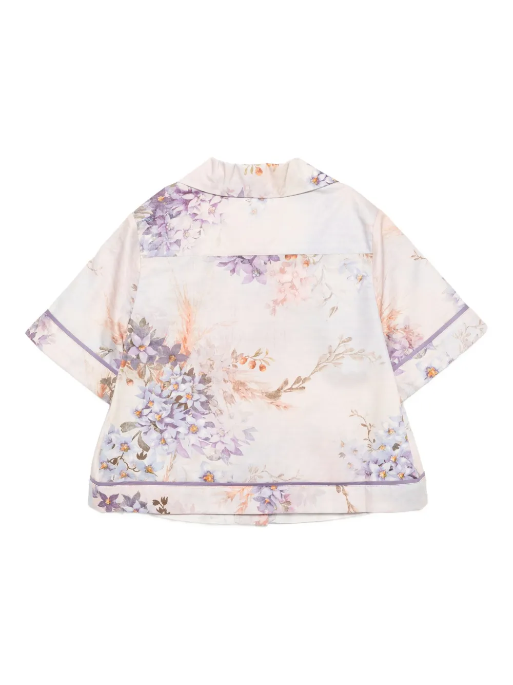ZIMMERMANN Kids Cascadian popeline shirt Blauw