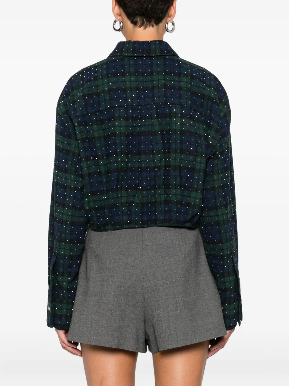 Maje Geruite blouse verfraaid met stras Blauw