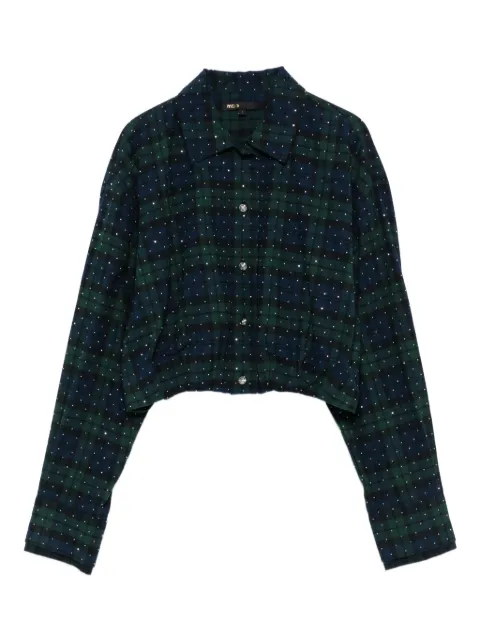 Maje rhinestone-embellished checked shirt