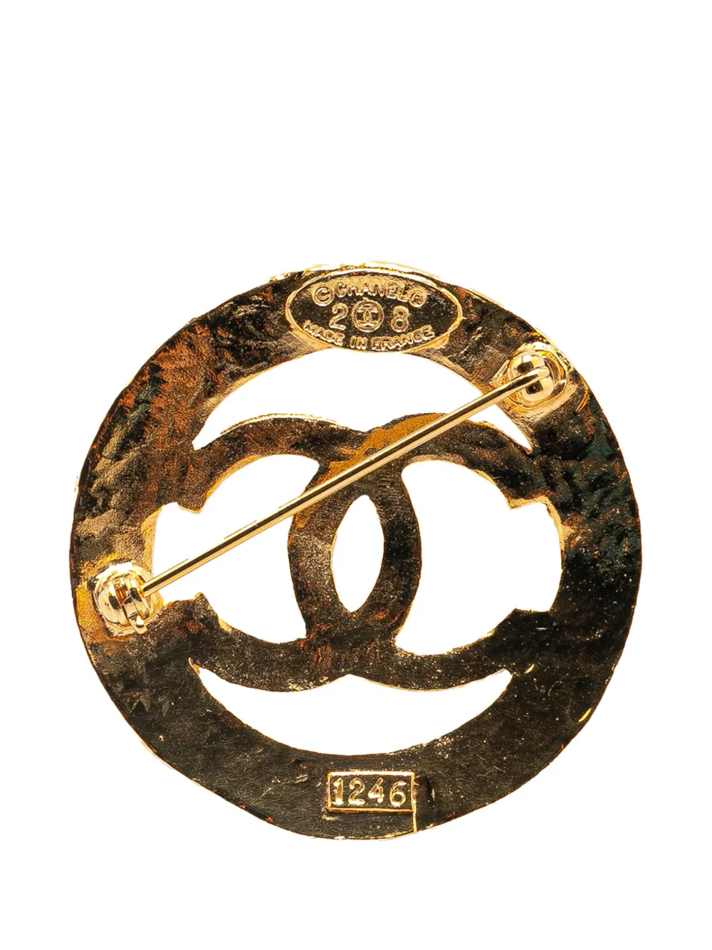 CHANEL Pre-Owned 1980-1990 Gold Plated CC Brooch costume brooch | Women | Image 2