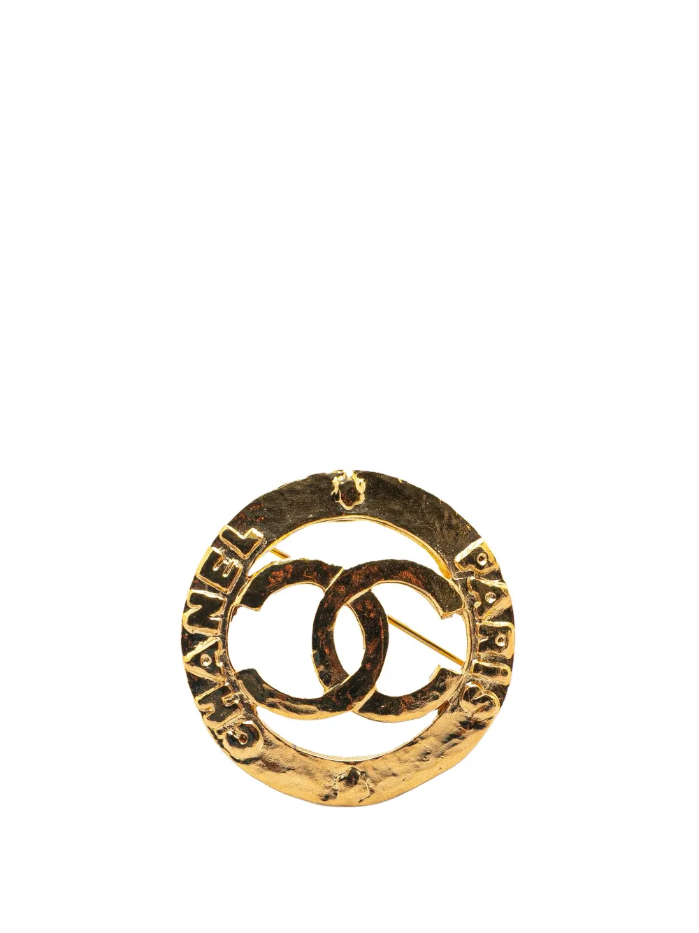 CHANEL Pre-Owned 1980-1990 Gold Plated CC Brooch costume brooch | Gold | Image 1