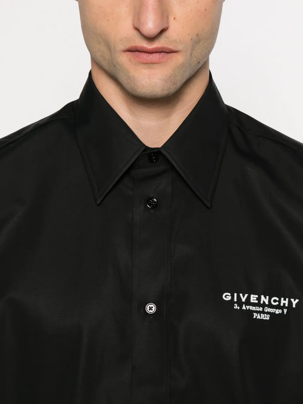 Givenchy Overhemd met geborduurd logo Zwart