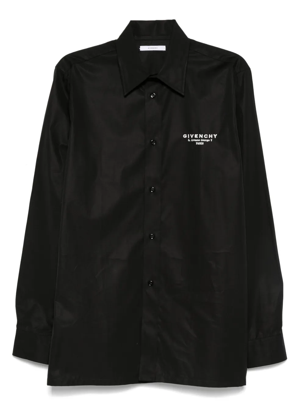 Givenchy logo-embroidered cotton shirt | Black | Image 1