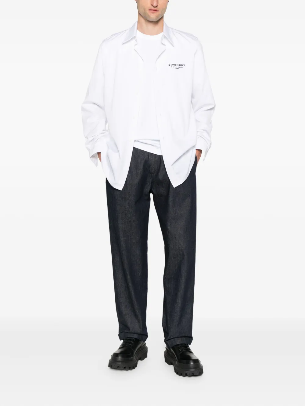 Givenchy logo-embroidered cotton shirt | Image 2
