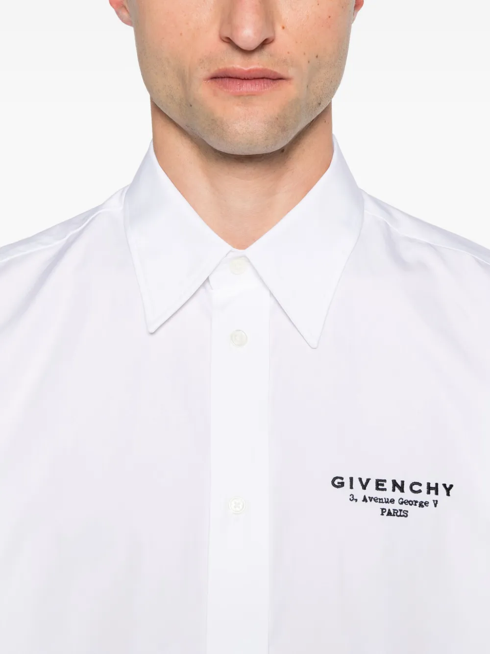 Givenchy Overhemd met geborduurd logo Wit
