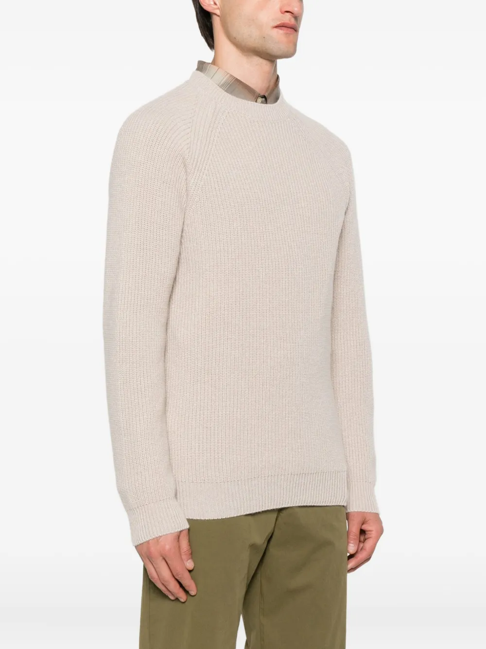 Zanone Kasjmier trui met raglan mouwen Beige
