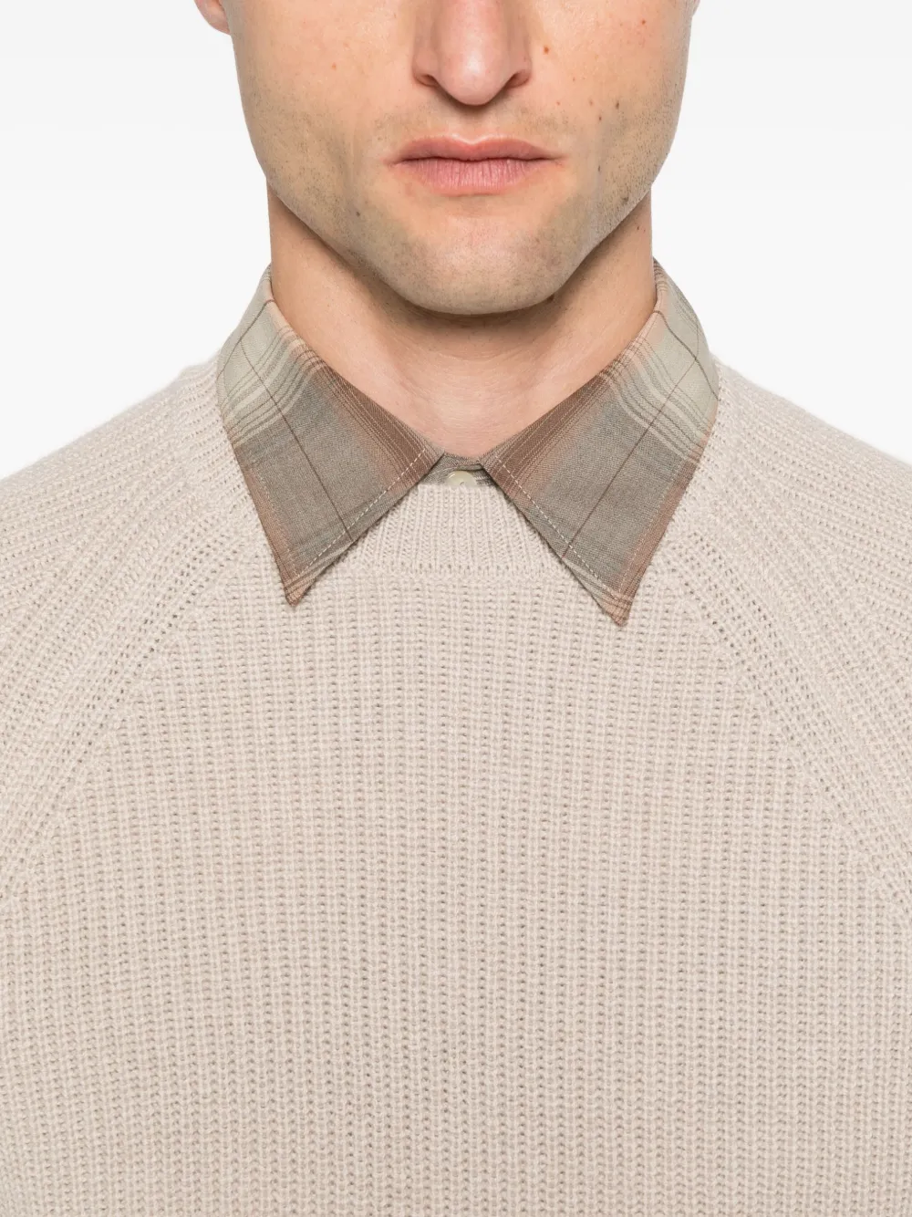 Zanone Kasjmier trui met raglan mouwen Beige