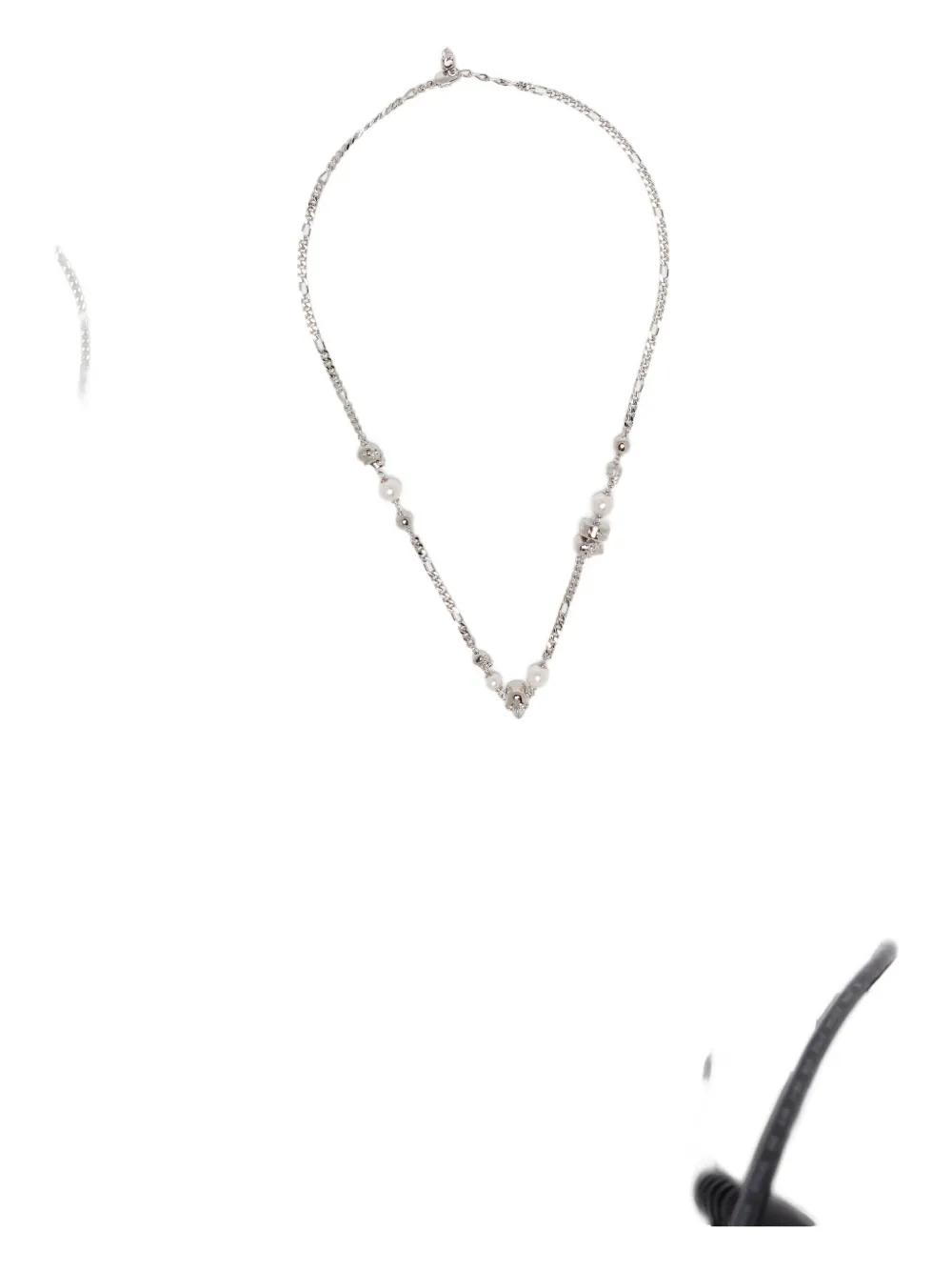 Alexander McQueen skull-charm curb-chain necklace - Argento