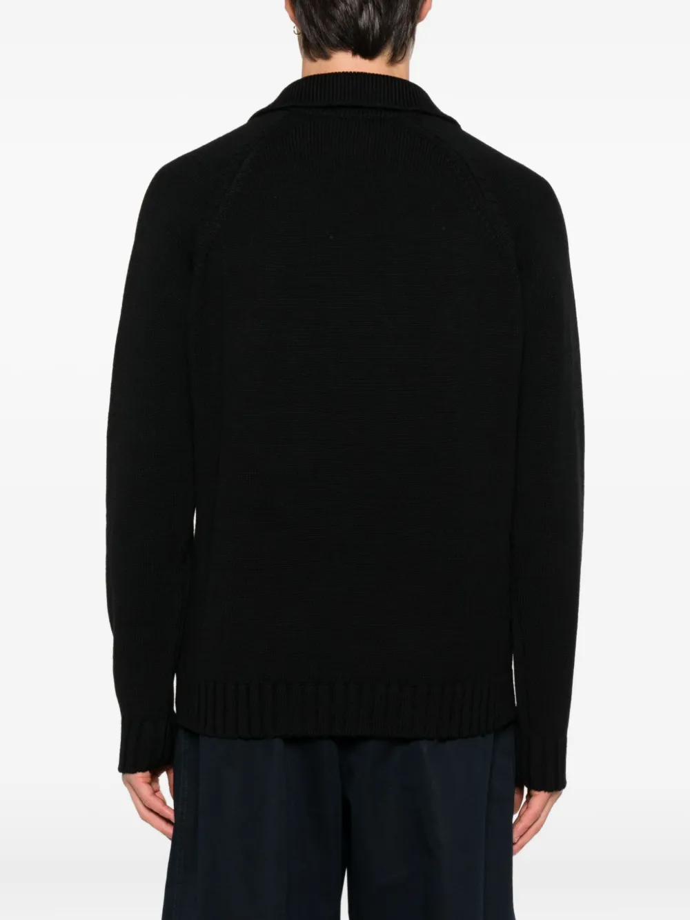 Zanone polo-neck wool sweater Zwart