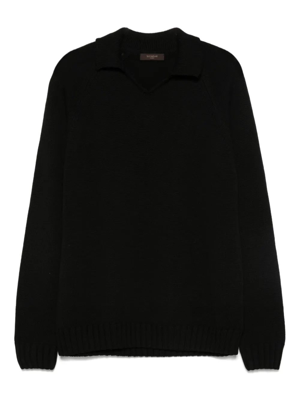 Zanone polo-neck wool sweater Zwart