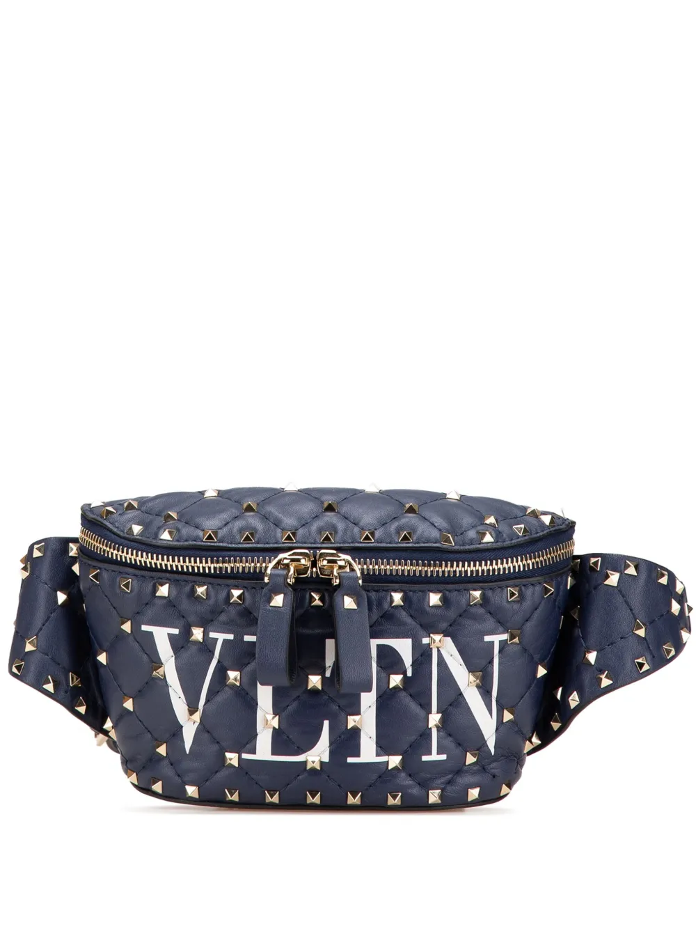 2000-2017 Quilted Lambskin VLTN Rockstud Spike belt bag