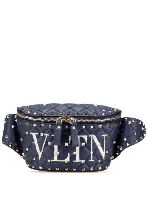 Valentino Garavani Pre-Owned 2000-2017 Quilted Lambskin VLTN Rockstud Spike belt bag