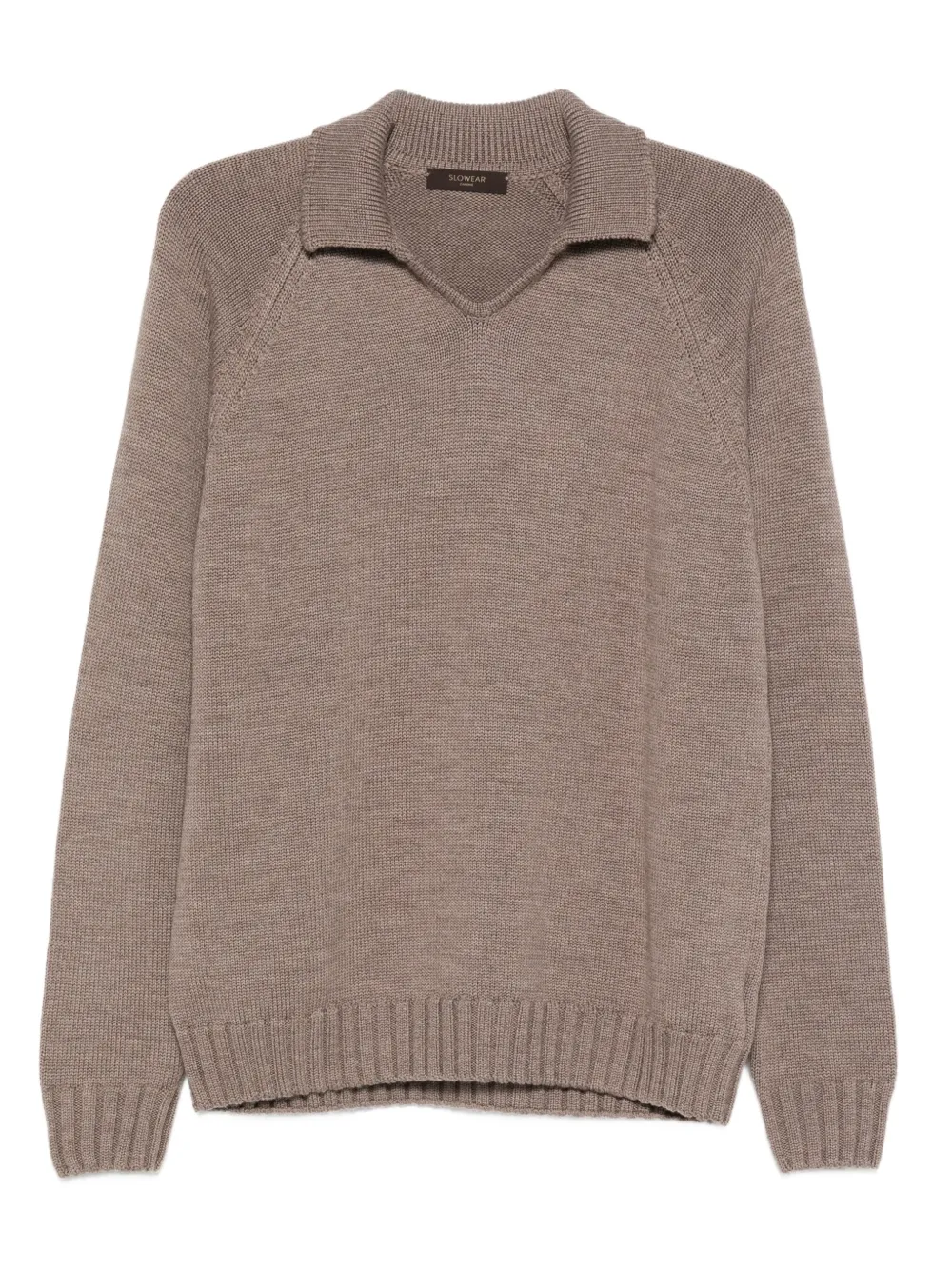 Zanone polo-neck wool sweater Bruin