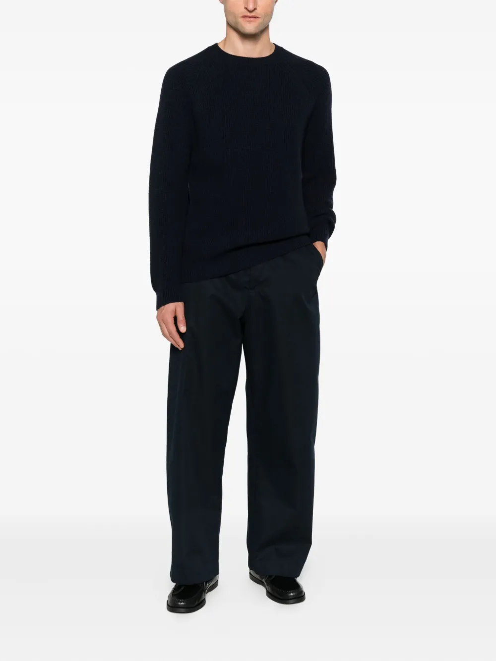 Zanone raglan-sleeves cashmere sweater Blauw