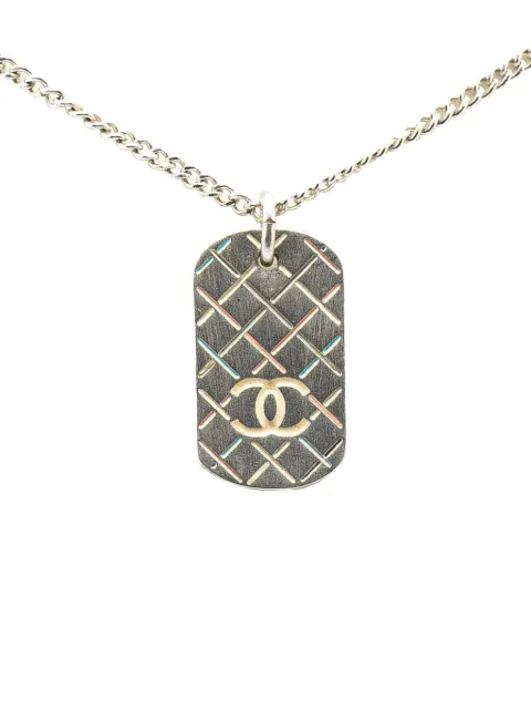 CHANEL Pre-Owned collier à pendentif Dog Tag CC (2005)