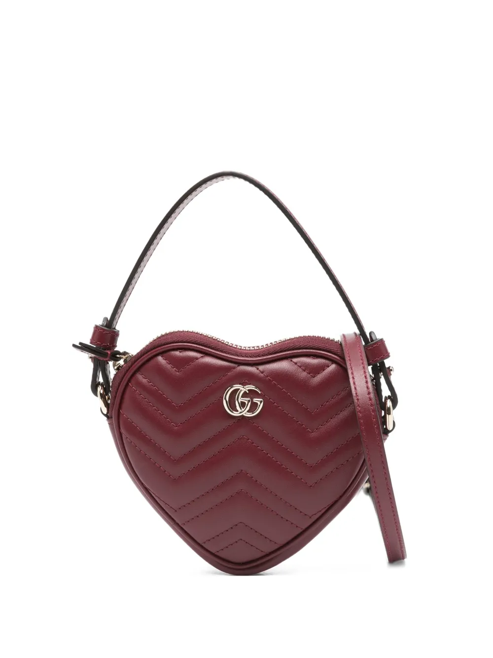 Gucci Mini Gg Marmont Heart-shaped Tote Bag In Red