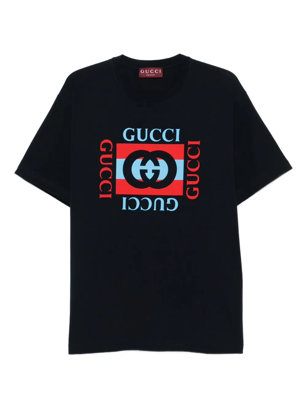 Gucci logo-print crewneck T-shirt Blauw
