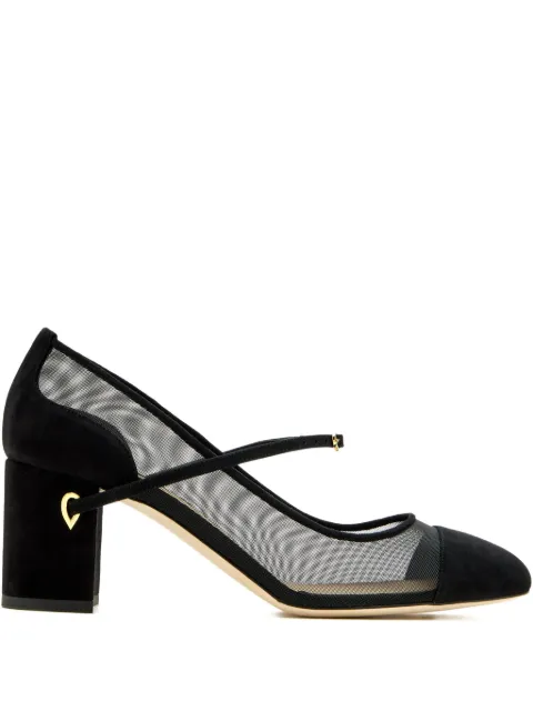Jennifer Chamandi 65mm Paolo mesh-panel suede pumps