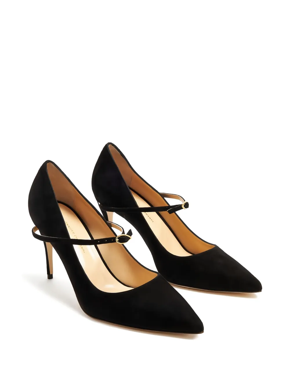 Jennifer Chamandi 85mm ankle-strap suede pumps Black