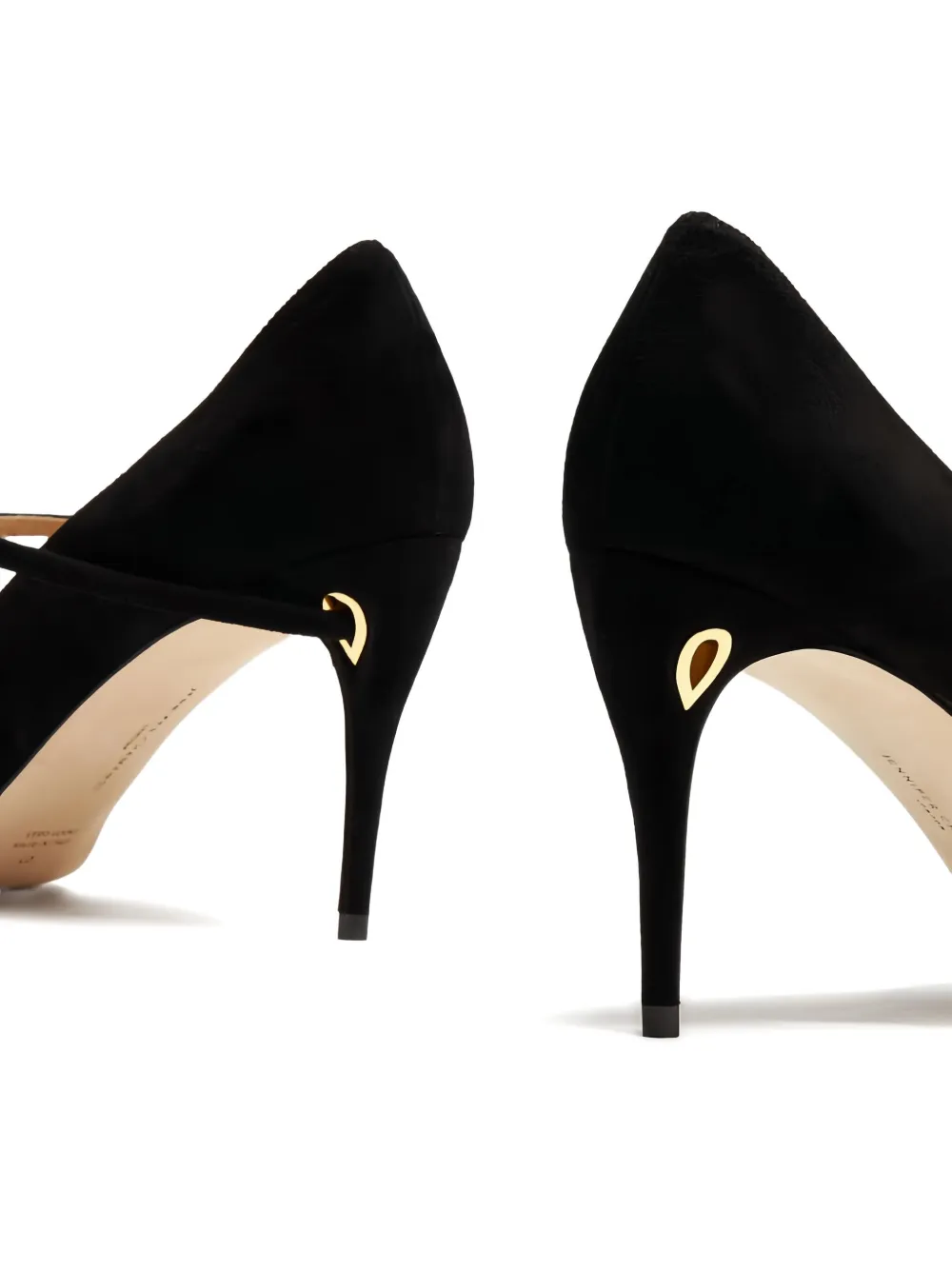 Jennifer Chamandi 85mm ankle-strap suede pumps Black