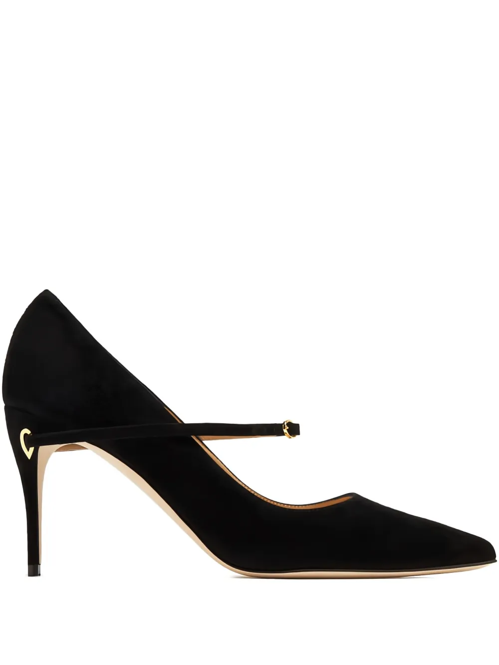 Jennifer Chamandi 85mm ankle-strap suede pumps Black