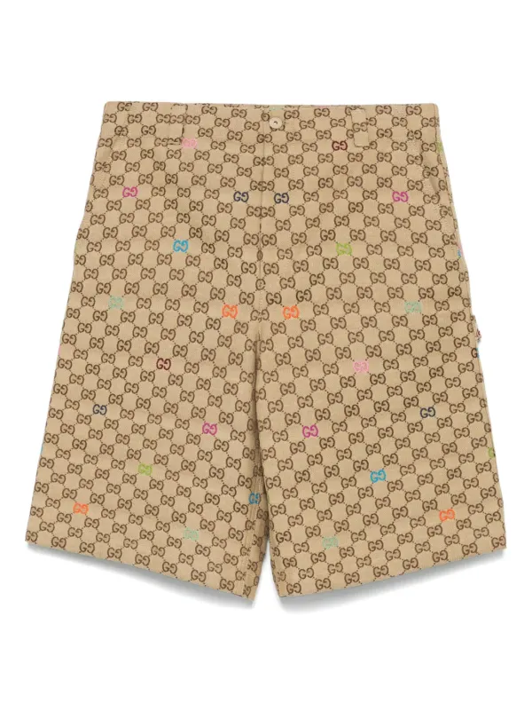 正規品GUCCIショートパンツゴールドラメサイズ36 注目コラボ グッチ ノースフェイス GG モノグラム ハーフパンツ
