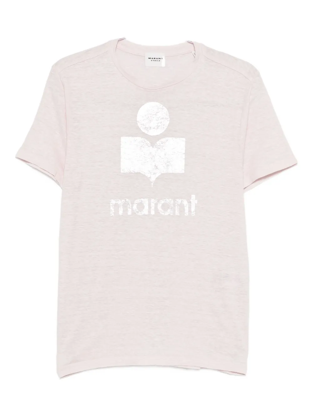 MARANT ÉTOILE Zewel logo-print linen T-shirt - ピンク MARANT ÉTOILE Zewel logo-print linen T-shirt - ピンク