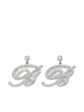 Blumarine crystal-logo earrings - Silver
