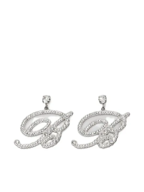 Blumarine crystal-logo earrings