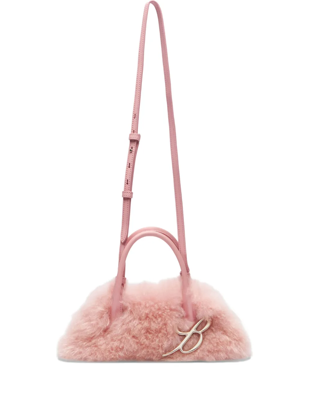 Blumarine Shopper van imitatiebont met bedel Roze