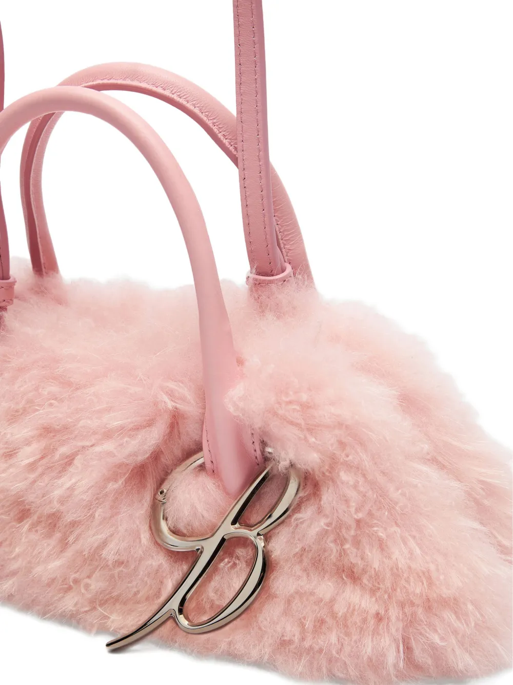 Blumarine Shopper van imitatiebont met bedel Roze
