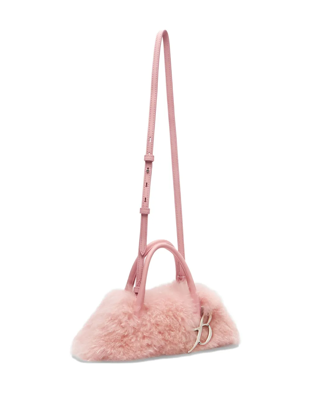 Blumarine Shopper van imitatiebont met bedel Roze